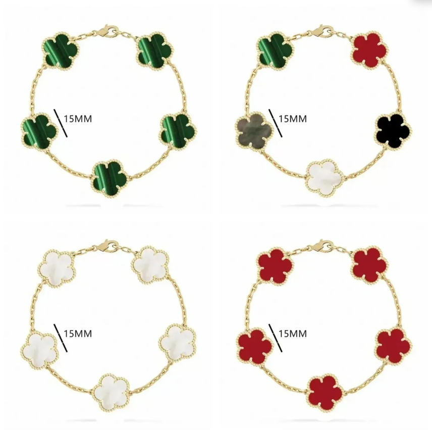 clover luxury jewelry charm bracelets fritillaria Agate Diamond lady bracelet jewlery designer for women braclets gift