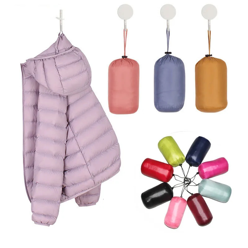30 color womens fashionable hooded short sleeved inflatable jacket arrival autumn womens white duck Korean style slim fit jacket 241010