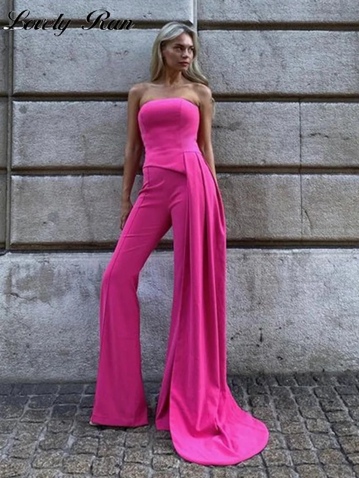 Swxy Chest Wrap Top Set Womens Rose Red Ultra Thin Sleeveless Top High Waist Wide Leg Pants Two Piece Set Party Club Set 241010
