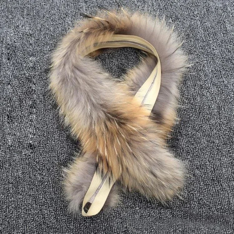 Real Raccoon fur collar 11cm wide womens childrens boys and girls fur scarf jacket hooded decoration unlined natural fur 241011