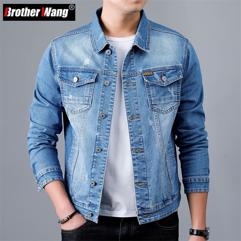 Spring Mens Casual Cotton Denim Jacket Classic Style Fashionable Ultra Thin Laundry Retro Blue Jeans Jacket Mens Clothing 241011