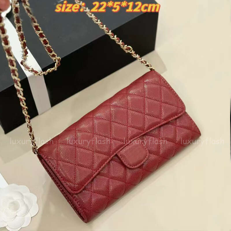 Designer Crossbody Bags Wallets On The Chain Woc Coin Purse Burgundy Purses Fashion Handbags Card Holder Mini Wallet