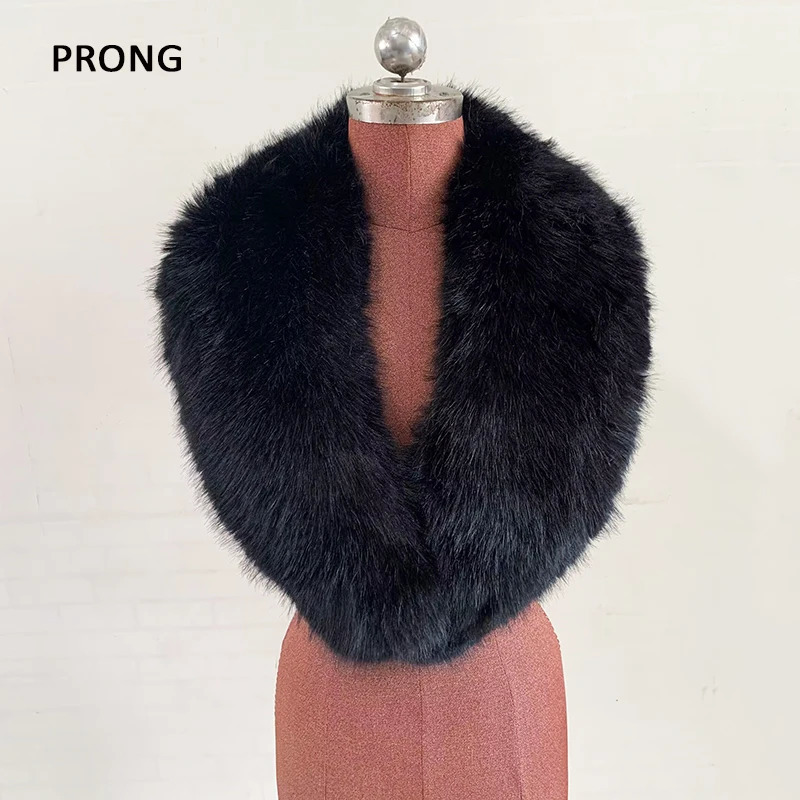 100CM artificial fur collar womens fur scarf winter down jacket hooded fur decoration necklace fake fur scarf warm shawl bag 241011