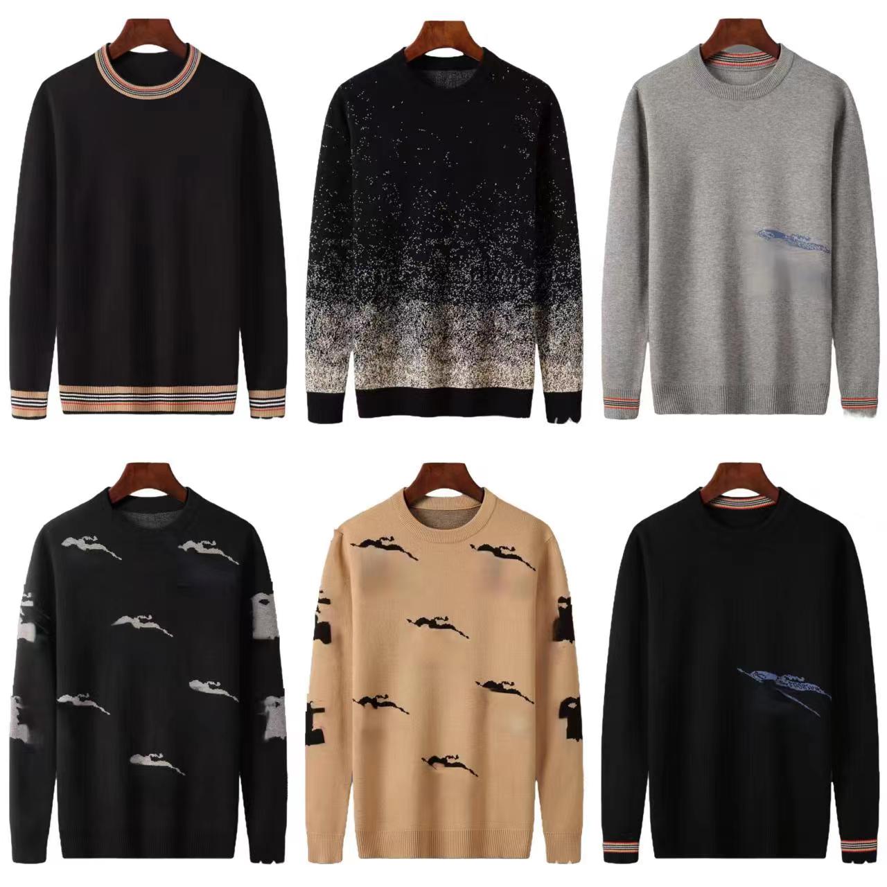 Pull de créateur léger luxe de luxe Cross automne et hiver spécial rond cou rond nouveau contraste couleur couture sweat-shirt pour hommes