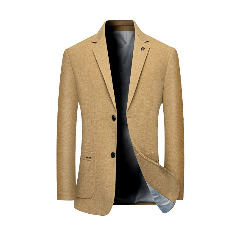 high-quality autumn casual fashion handsome solid color mini suit jacket for middle-aged and elderly men ultra-thin suit dad jacket 241007