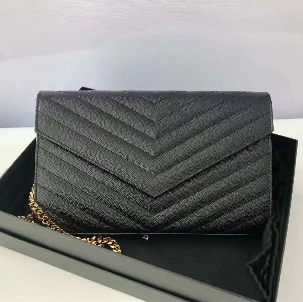 2024 YS Designer Bags Sacs à bandoulière Luxury Sacs à main Luxury Totes Fashion Women Woc Cross Body Eather Envelope Messenger Black Calfskin Pu