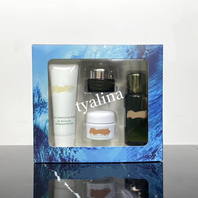 Marque Advanced Skin Care 4pcs Set La mousse nettoyante Crème hydratante Concentré pour les yeux Lotion de traitement 4 en 1 Kit Traveg Mini Tail