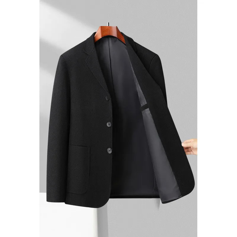 Spring and summer herringbone wool long sleeved suit four-color explosive three grain single breasted mens suit 241007
