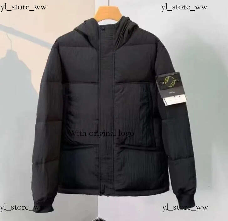 Stone Jacket Down Cotton High Street Trend Hooded Zipper Waterproof Thickened Warm Jacket Canadian Parka 05c