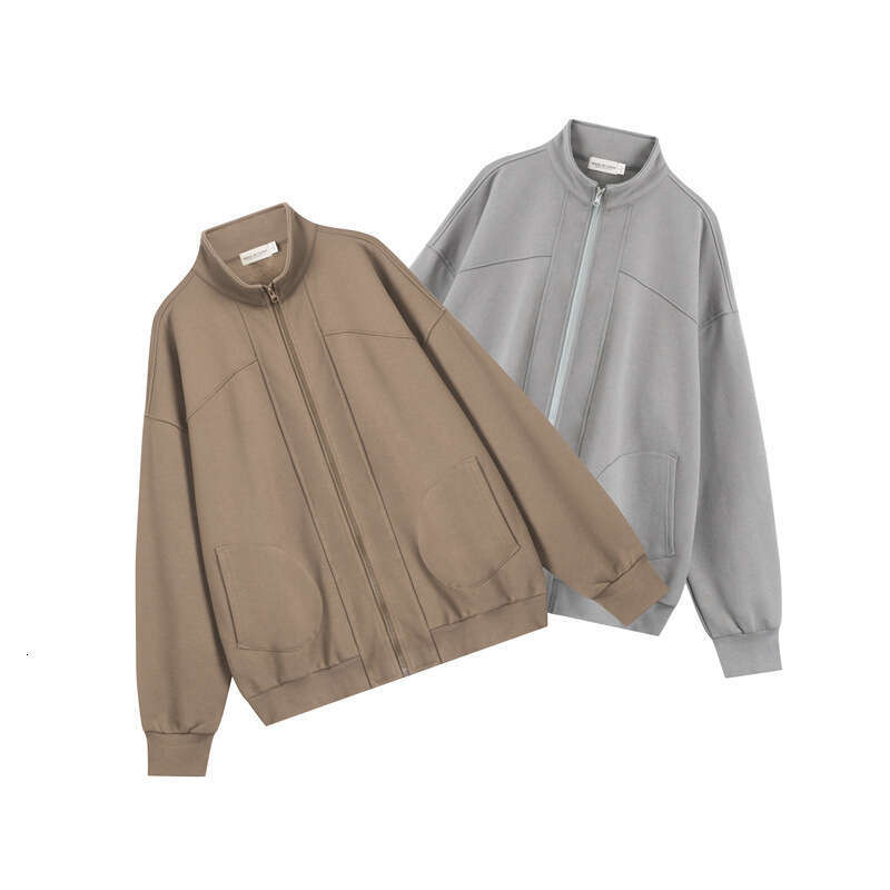 Best-seller Heyhenry printemps et automne nouveau col montant ample couleur unie sweat à capuche de Couple décontracté manteau à fermeture éclair