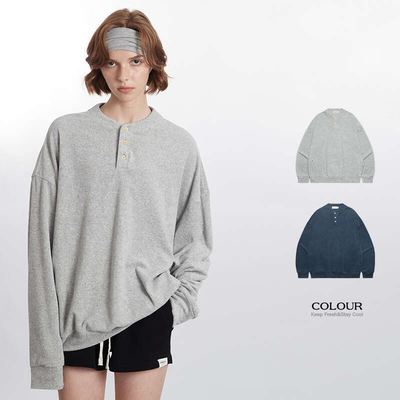 Bestseller Heyhenry Men's Solid Color Round Neck Versatile Couple Hoodie Women's Pullover Jacket Trendy Casual Ddmylion