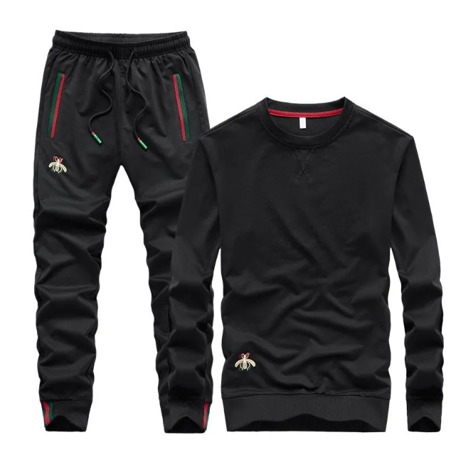 Automne Broidered Fashion Pant O-Neck à manches longues Cost Casual Cost Tracksuit Hommes True les vêtements de streetwear en deux pièces Sweat S