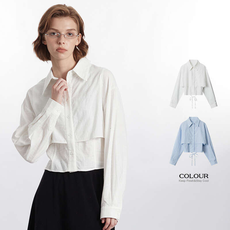 Best-seller Heyhenry faux deux pièces femmes ample Style collège conception chemise à manches courtes haut Niche Ddmylion