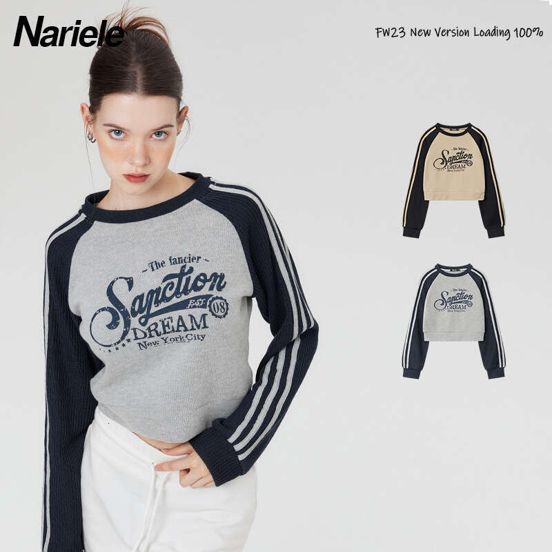 Best-seller Heyhenry américain automne nouveau panneau de contraste Style académie pull court femmes haut de rue à la mode Ddmylion