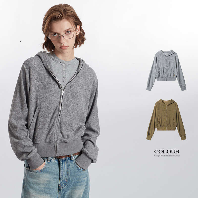 Best-seller Heyhenry automne à capuche court décontracté Cardigan haut nouveau sweat à capuche ample femmes manteau petit Ddmylion
