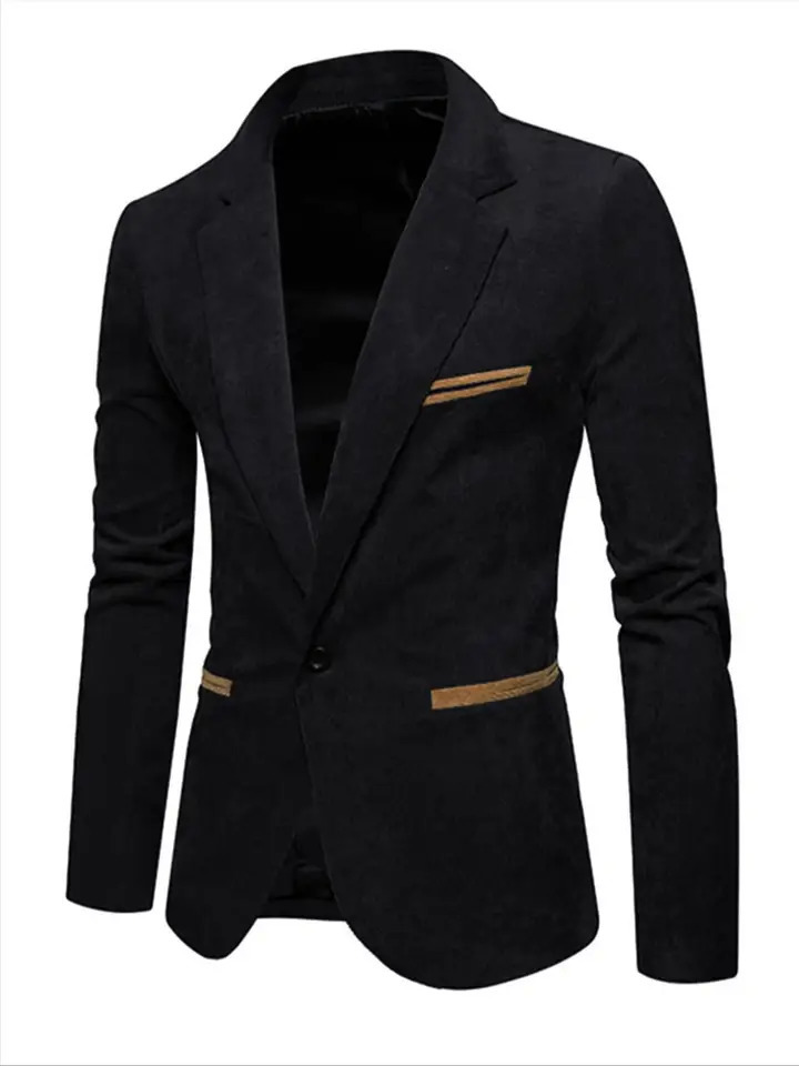 Veste en velours côtelé de style rétro pour hommes