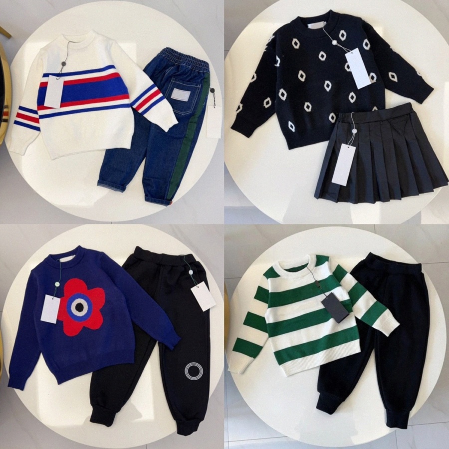 kids Sweater pants set toddlers clothing baby sets children boys girls clothes spring autumn winter Youth clothes Soft breathable set G7C6#-image-1025237181
