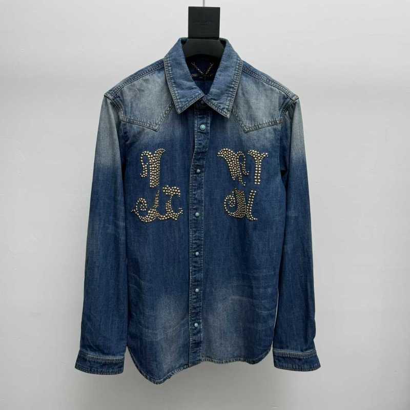 Mens jacket Designer Autumn New Autumn New Long Sleeve Collar Denim Shirt Men's and Women's Same Denim Coat