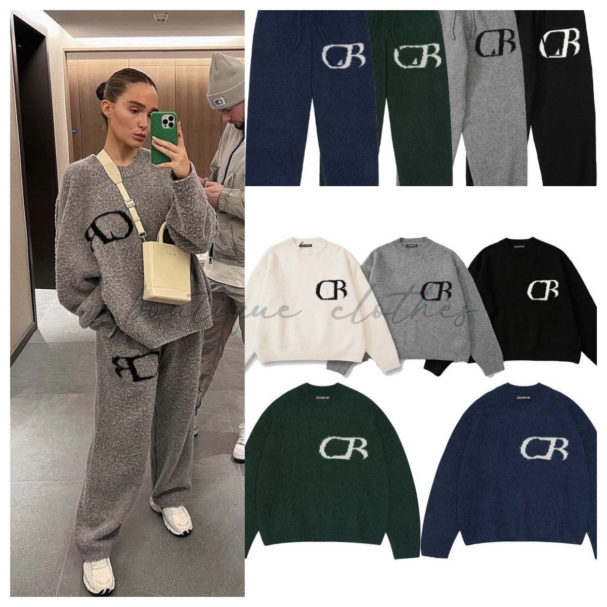 Men women designers clothes sweaters wool Jacquard technology Sweater knit outwear female autumn winter keep warm jumpers pullover Sweater pants