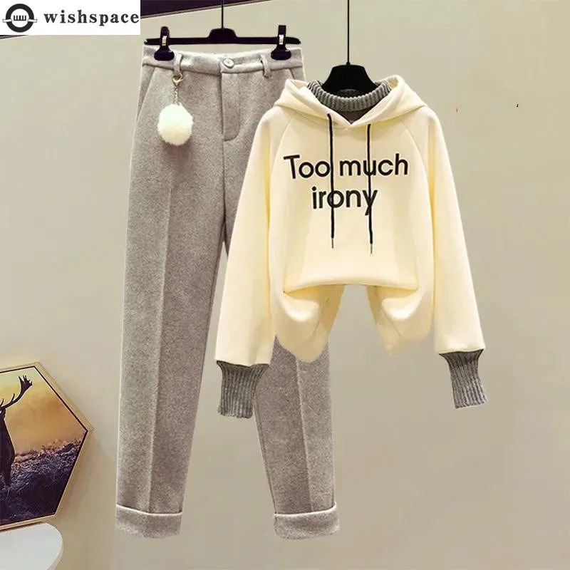 Spring and Autumn Set Womens Korean Version Loose Fit Slimming and Stylish Top Age Reducing Casual Pants Two-piece Set 241008