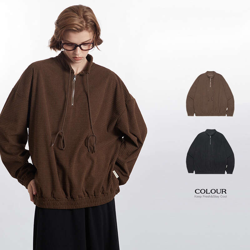 Best-seller Heyhenry hommes col montant fermeture éclair cordon conception ample Couple automne/hiver sweat à capuche polyvalent marque tendance