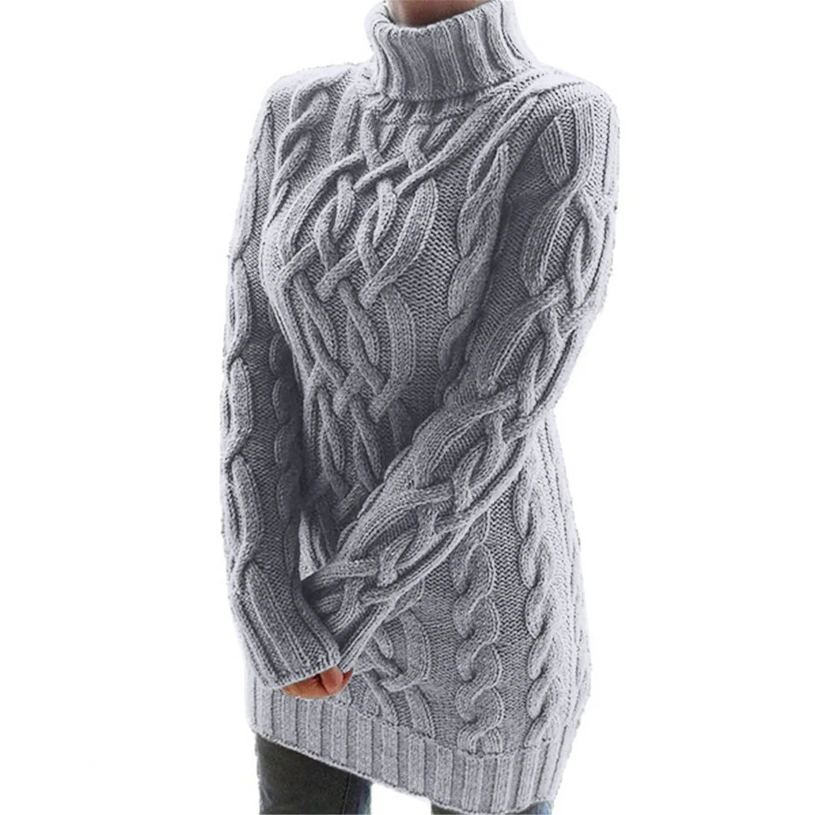 Womens Christmas Sweater Women Winter Loose High Waist Long Sleeve Turtleneck Dress Trendy Jacket For Pullover 241007Z