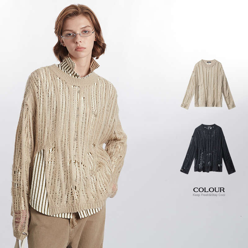 Best-seller Le design évidé en lambeaux de Heyhenry avec un pull tricoté à manches longues et un nouveau haut épicé pour fille pour le streetwear