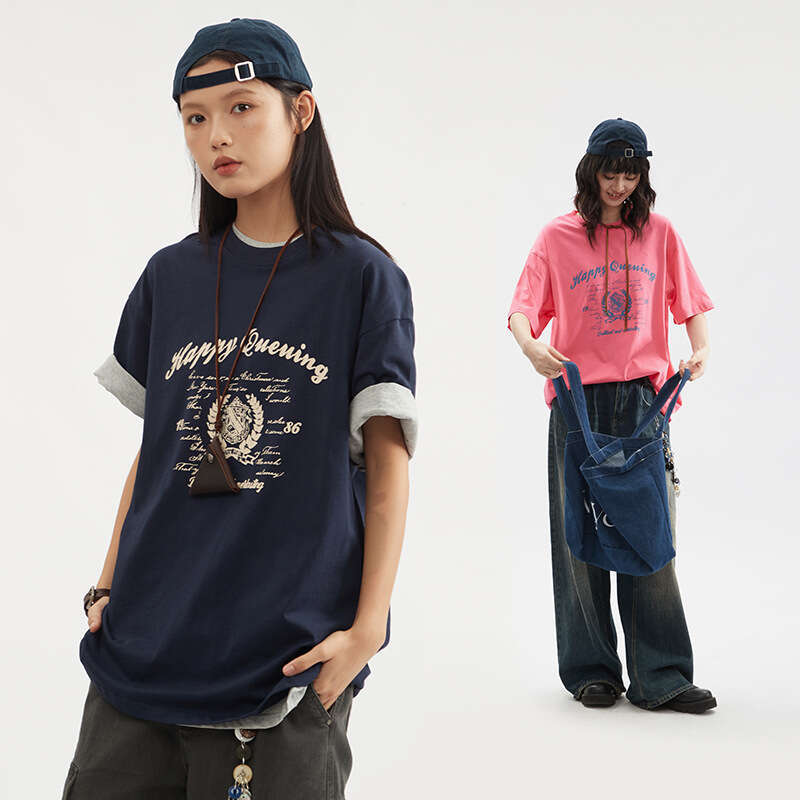 Best-seller Heyhenry hommes été nouveau américain haute rue Couple ample T-Shirt à la mode imprimé décontracté unisexe Ddmylion