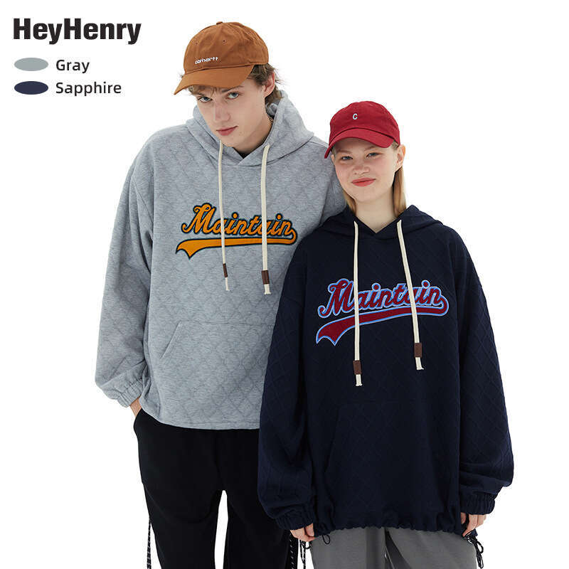 Bestseller Heyhenry Letter Hooded Plaid Couples, Loose Autumn And Winter Men's Fashion Label Hoodie Top For Girls Ddmylion
