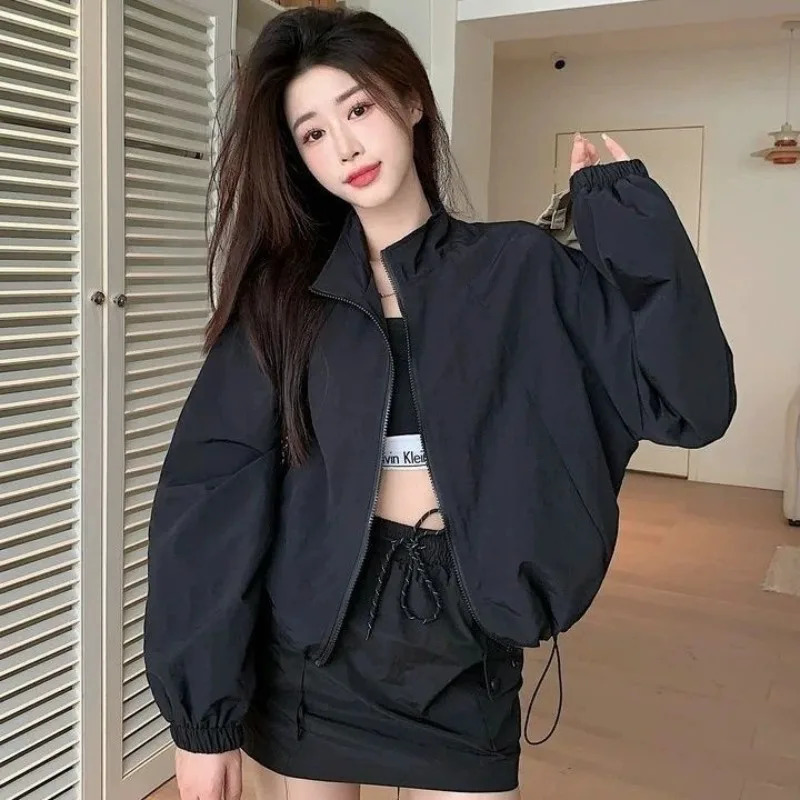 Super sized jacket for women BF style fashion Harajuku casual Korean windproof jacket Coats zipper streetwear autumn coat 241010