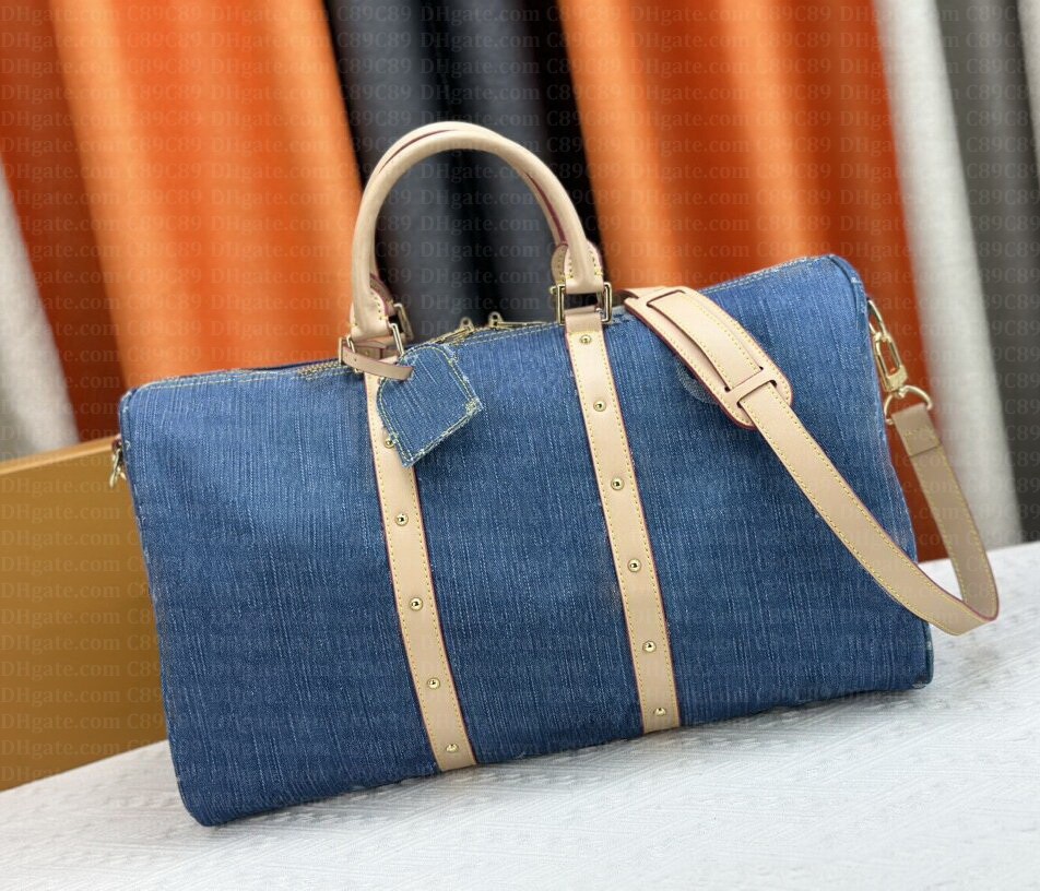 Designer Duffel Bag Classic 45CM Travel luggage for men Denim Large capacity handbag totes shoulder Bags Luxury Canvas handbags men womens large-image-975238598