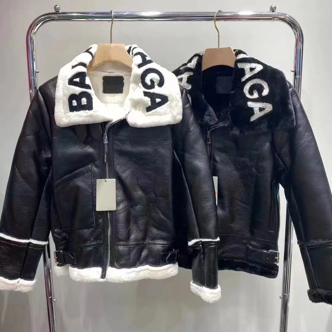 Luxury Brand Designer Women's Fur Coverpiece Jacket Luxury High Quality Women's Leather Jacket Top