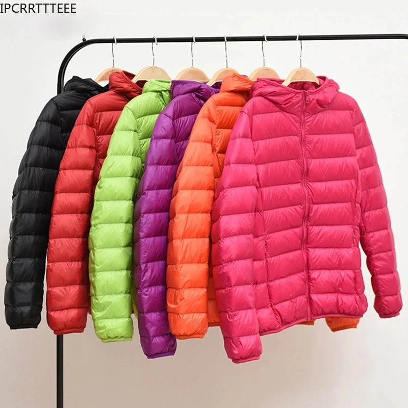 Autumn and winter womens ultra light down jacket ultra-thin solid ultra-thin jacket womens 90% white duck down jacket 241011