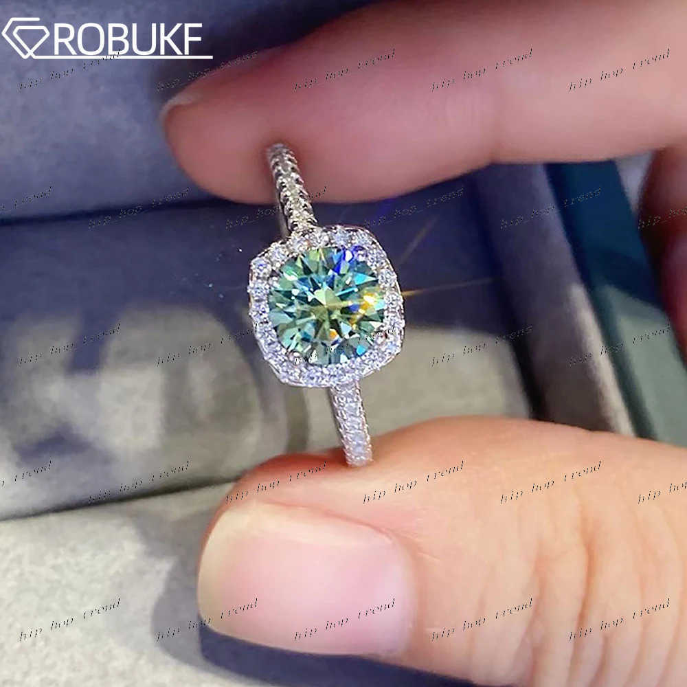 Certisfied 0.5-5ct Moissanite Engagement Rings D Color Green Yellow Diamond Square Wedding Ring S925 Sterling Silver Wholesale