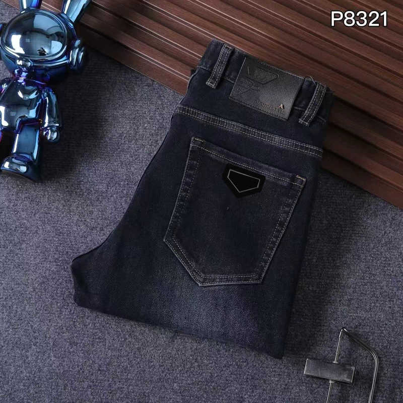 Trendy brand denim pant Designer Jeans Mens Denim Embroidery Jeans men spring and autumn new denim thick 2024 new elastic slim fit casual versati