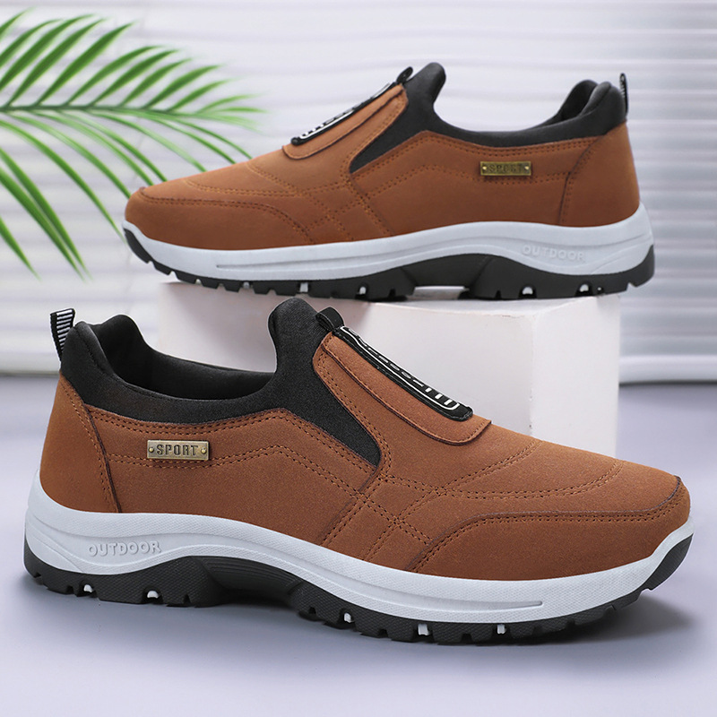 Chaussures masculines 2024 AUTOMNE NOUVELLE COULEUR SOLIDE Tous les chaussures de randonnée à boue à une seule bouche.
