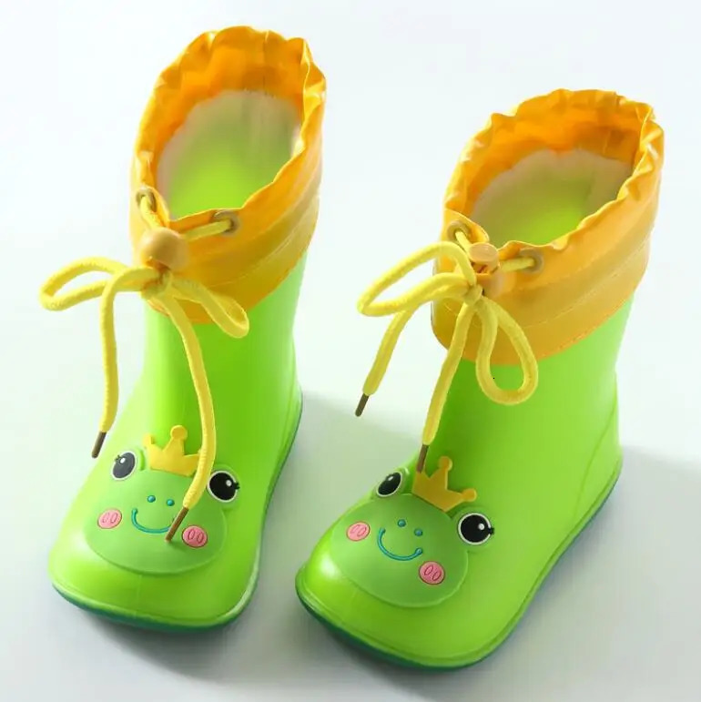 Classic Childrens Shoes PVC Rubber Kids Baby Cartoon Shoes Water Shoes Waterproof Rain Boots Toddler Girl Rainboots Size 13-20 241014