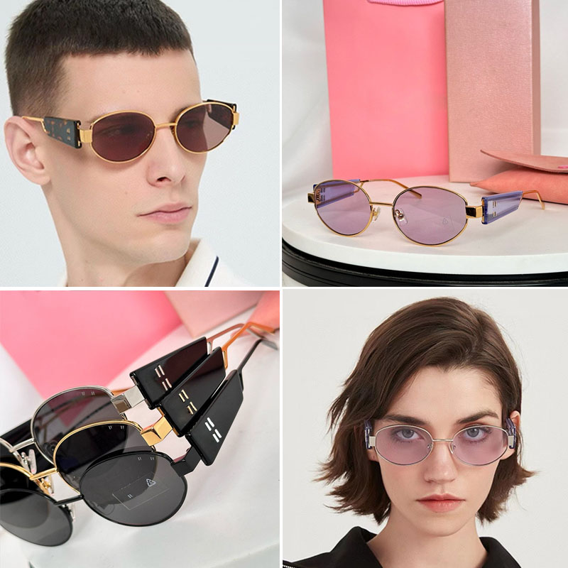 Nouveau créateur de lunettes de soleil pour femmes hommes de luxe blanc métal monté en métal d'été classique style de mode extérieur 5688ts Anti