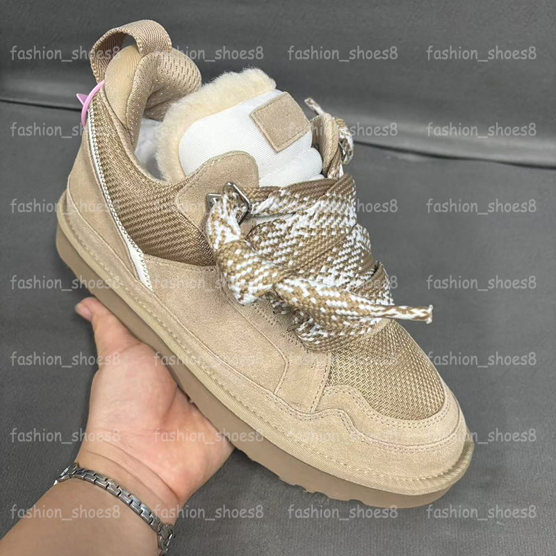 Women Lowmel Boots Sneakers Australia Snow Boot Lace-up Wool Suede Leather Outdoor Trainers Platform Australian Sand Chestnut Black Winter Bootie-image-926384318