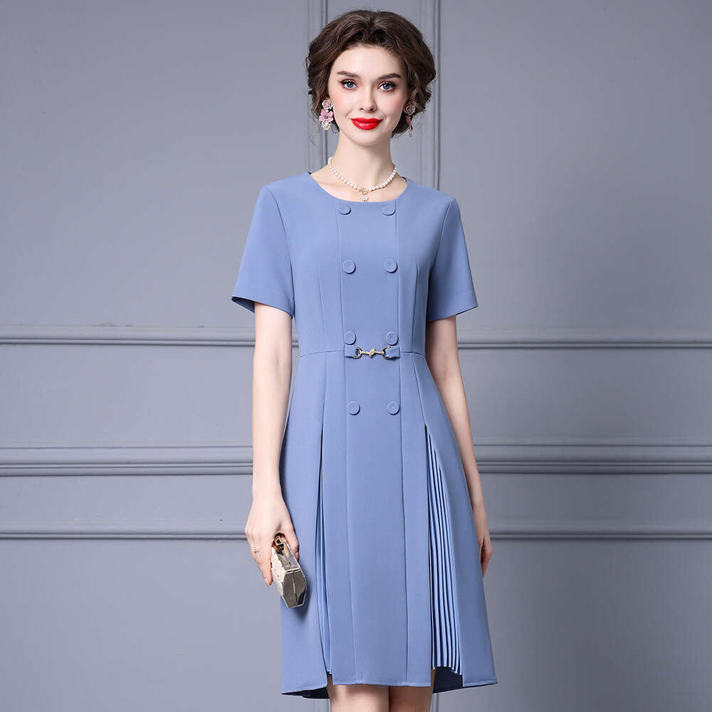 Robe de design de niche intelligente 2024 nouvel article avec couverture du ventre et patchwork plissé jupe en ligne pour les femmes d'été femme
