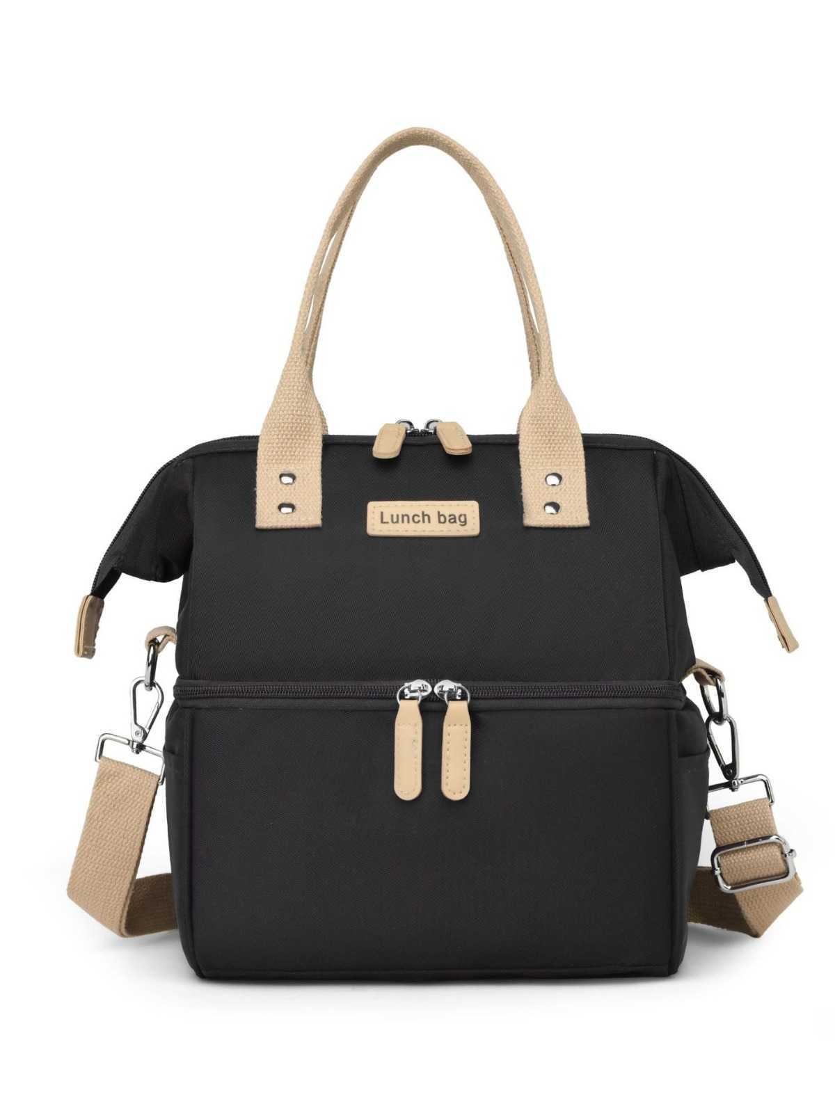 Sacs à couches Nouveau sac de pique-nique extérieur isolé à double couche Sac à bento étanche portable Sac à lunch frais à une épaule T241014
