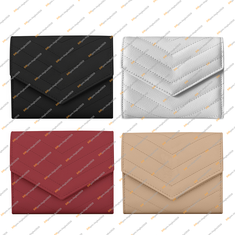 Dames mode décontracté concepteur de luxe Caviar Enveloppe pliant portefeuille Grain Poudre en cuir en relief Souchette de monnaie Purse de crédi