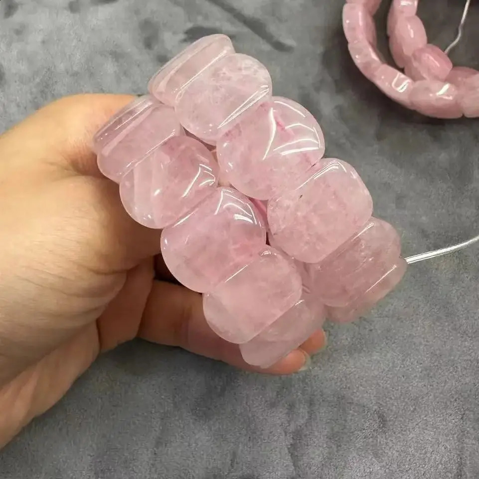 AA high-quality rose quartz bead bracelet natural gemstone charm bracelet womens exquisite jewelry wholesale gift 241015