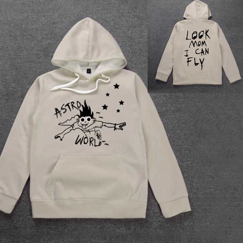 Men's Hoodies Sweatshirts New Brand Hoodies Man Look Mom I Can Fly Funny Letter Print Hooded Sweatshirts Hip Hop Strtwear Y241015XL0Q