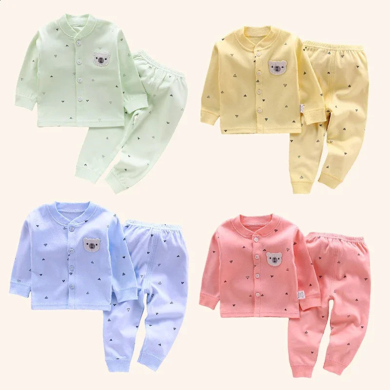 Vêtements de bébé sous-vêtements r enfants tops pantalons nés pyjama assortiment à la maison 100 coton sets garçons filles chaudes automne vestim