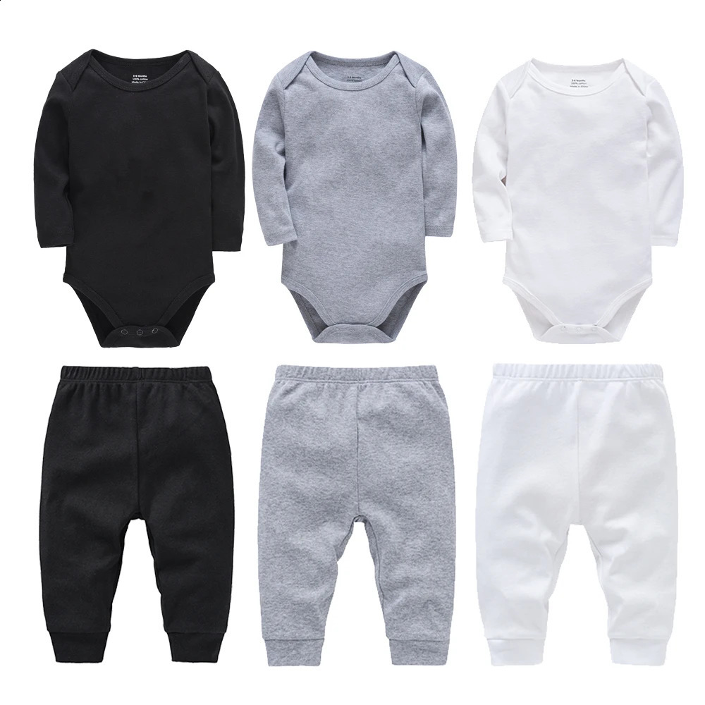 Musline Plaine 2 pièces Baby Clothing Set Boys Romper With Pantal