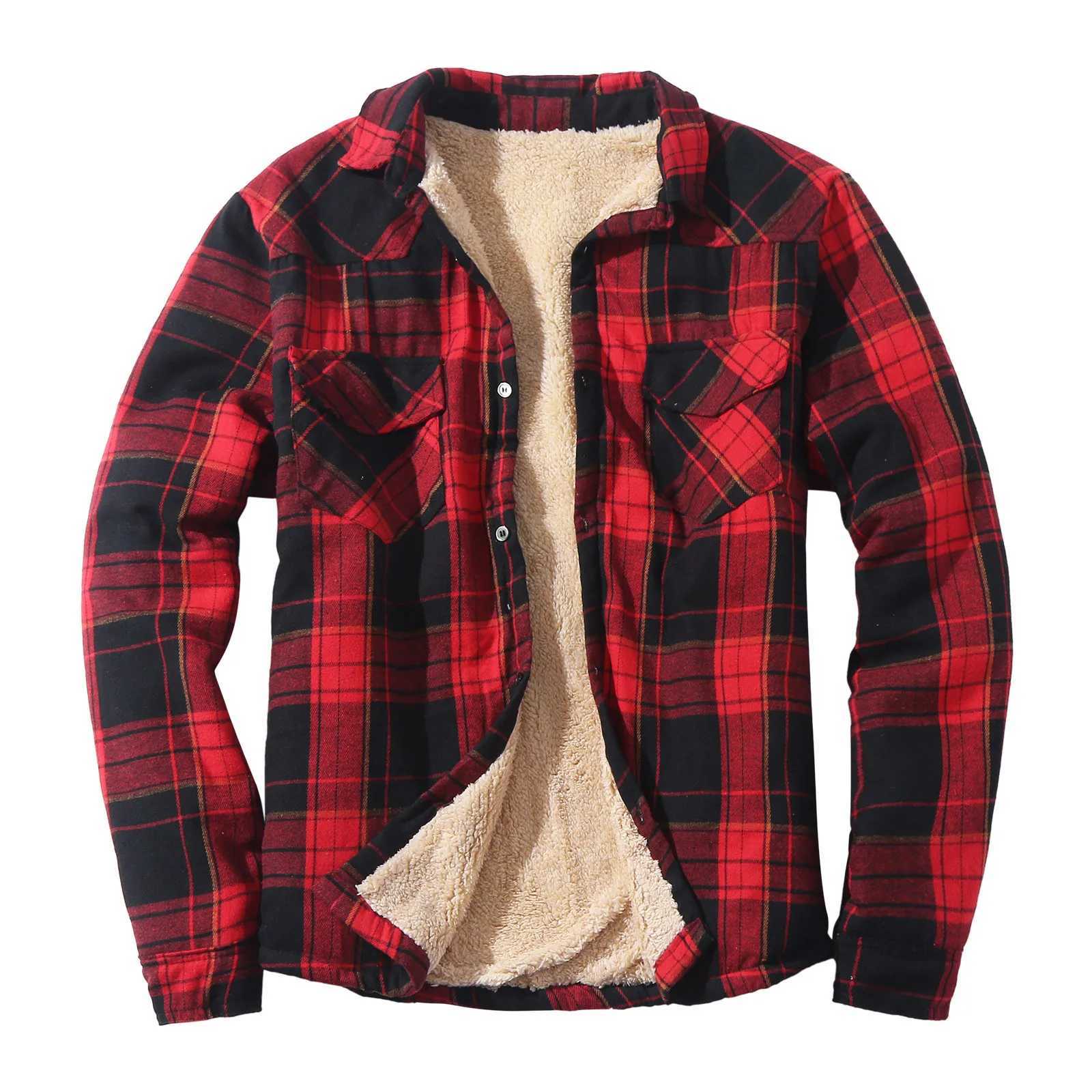 Mens New Winter Plaid Sweater Hooded Cardigan Cold Coat Wool Zipper Jacket Autumn Fleece Warm Clothes Checkered Knit JumperX241015