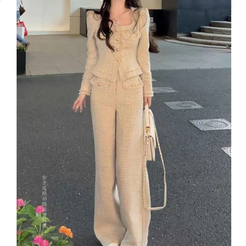 Winter Womens Fashion and Temperature Square Neck Solid Color Long Sleeve Coat Autumn Commuting Office Casual Comfort Set 241015