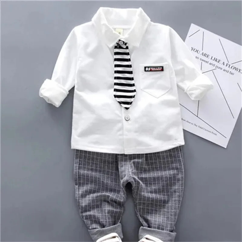 Ensembles de vêtements de bébé 6M3Y Baby Boy à manches longues à manches longues Pantalons de chemise 2PC