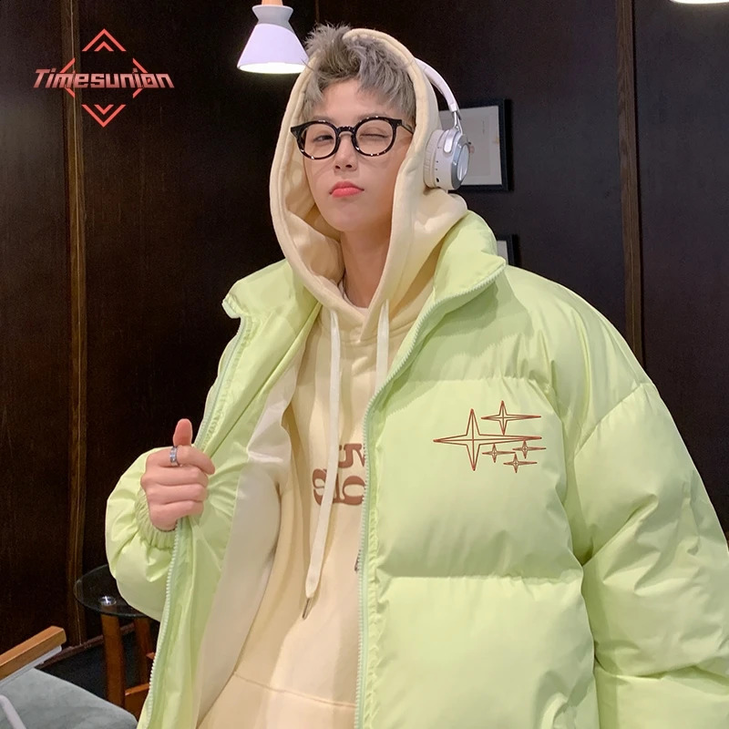 HARAJUKU Y2K MENS Parkas Veste d'hiver chaude Coton Imprimé Coton Mentide Veste d'hiver Veste Veste de padis à vent pour femmes 241015
